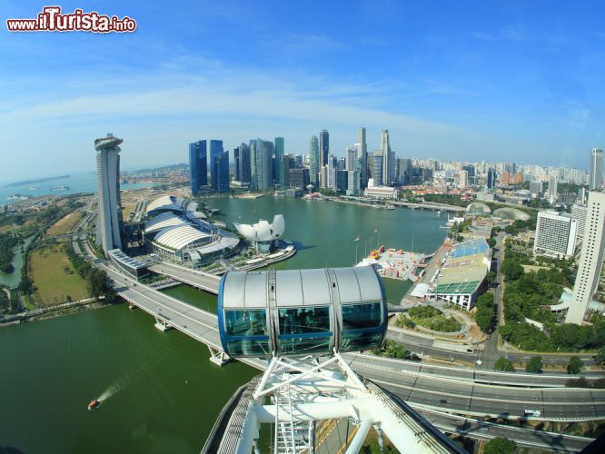 Immagine La vista mozzafiato di Singapore dall'alto come si può ammirare dalla Ruota panoramica di Singapore Flyer - © Suttipon Thanarakpong / Shutterstock.com