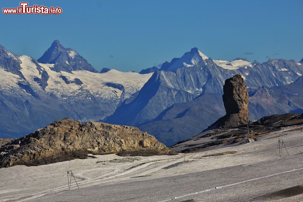 Immagine Quille du Diable una delle attrazioni che potete ammirare in lontananza dal ponte sospeso di Glacier 3000