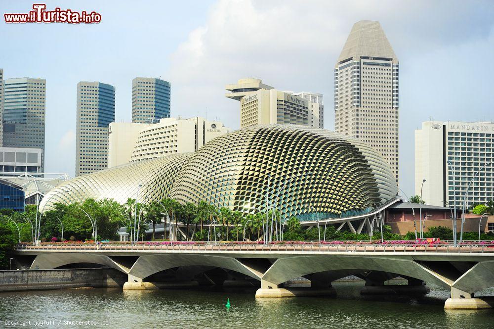 Immagine Skyline di Singapore e cupole dell'Esplanade theater on The Bay. - © joyfull / Shutterstock.com