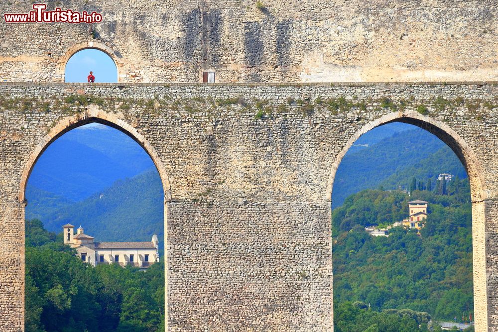 Immagine Dettaglio delle arcate dell'acquedotto di Spoleto, il Ponte delle Torri