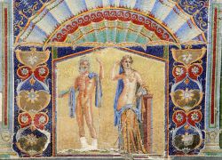 Ercolano scavi: il famoso mosaico di Nettuno ed Anfitrite, che conserva i colori originari - © mary416 / Shutterstock.com
