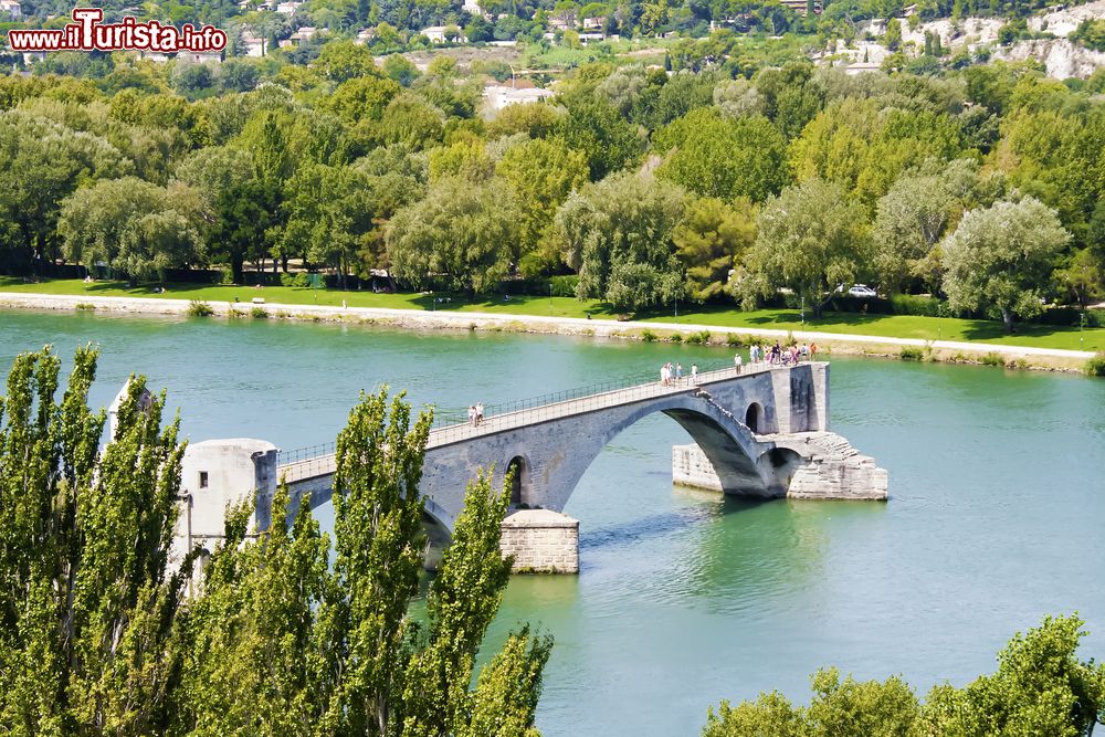 Immagine Vista dall'alto del Ponte storico di Avignone, sul fiume Rodano