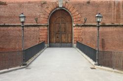 L'ingresso della Fortezza da Basso di Firenze, conosciuta anche con il nome di Fortezza di San Giovanni Battista.