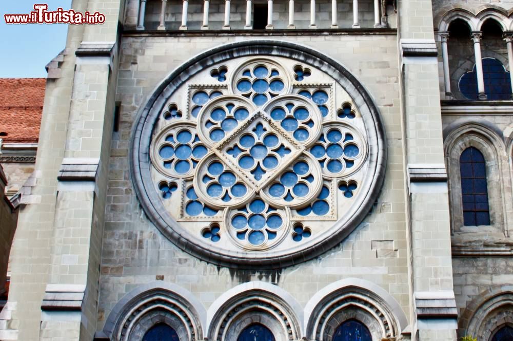 Immagine Il grande rosone della Cattedrale di Losanna in Svizzera