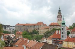 In castello visto dal villaggio di Cesky Krumlov ...