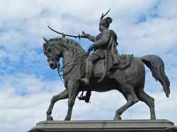 La statua equestre di Josip Jelačić sull'omonima piazza nel centro di Zagreb (Zagabria), Croazia.