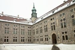 Inverno alla Residenz di Monaco: il palazzo reale bavearese dopo una bella nevicata