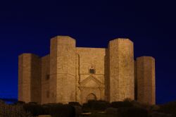 Fotografia notturna del Castello di Andria, ovvero la fortezza normanna di Castel del Monte