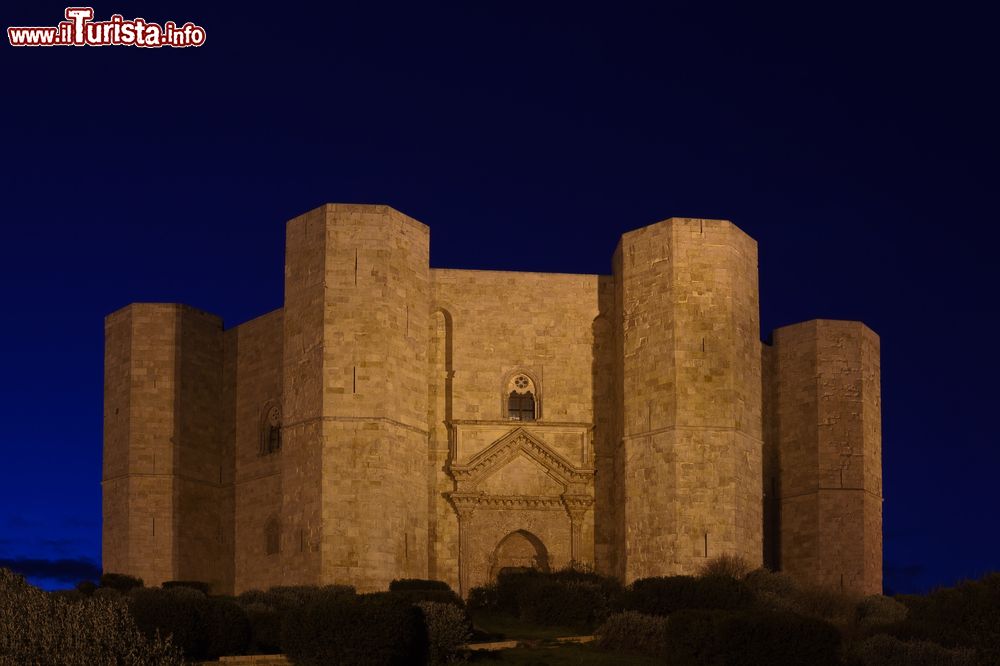 Immagine Fotografia notturna del Castello di Andria, ovvero la fortezza normanna di Castel del Monte