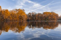 Un'immagine autunnale del lago des Minimes al parco di Vincennes, Parigi, Francia. Questo bacino lacustre si trova a nord est dell'area verde, ha una superficie di 6 ettari e ospita ...