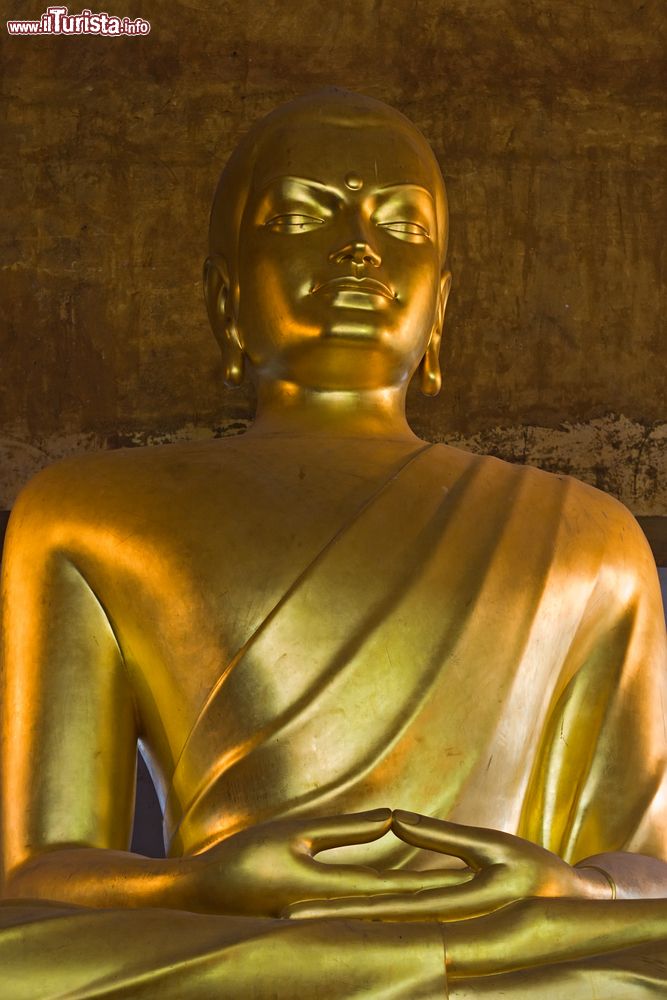 Immagine La statua dorata del Buddha presso il tempio tibetano del parco di Vincennes a Parigi