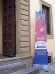 L'ingresso della Casa del Petrarca, in Vicolo dell'Orto 28 ad Arezzo (Toscana).