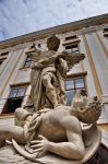 Statua all'ingresso del castello di kromeriz