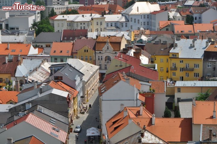 Tetti e vie del centro storico di Kroměříž 
