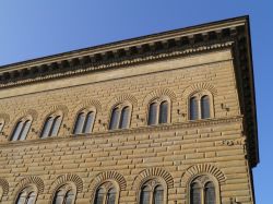 Facciata di Palazzo Strozzi a Firenze sede di Mostre ed esposizioni d'arte internazionali