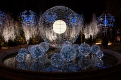 La fontana del Rond Point des Champs-Elysées decorata durante il periodo del Natale. - © Elena Dijour / Shutterstock.com