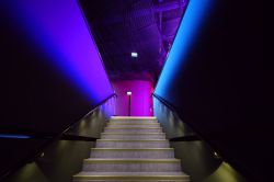 La scalinata che porta al Museo di Quai Branly "Jacques Chirac" a Parigi, Francia. La struttura occupa una superficie di circa 40.600 mila metri quadrati suddivisi fra quattro edifici ...