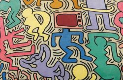 Particolare del murale "Tuttomondo" di Keith Haring, in centro a Pisa.