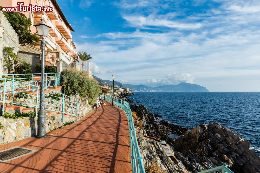 Immagine La passeggiata Anita Garibaldi nel lungomare di Nervi, Genova. Da qui si può ammirare una splendida veduta sulle scogliere e sul promontorio di Portofino.