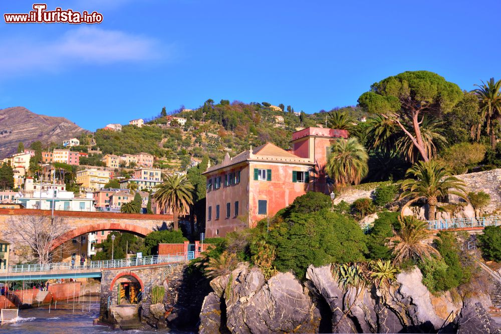Immagine Uno scorcio panoramico di Nervi, Genova, Liguria, in una giornata di sole. Questa piacevole località genovese è nota per le bellezze naturalistiche e per la mitezza del clima.