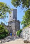 La torre della fortezza medievale di Venere a Erice, provincia di Trapani, Sicilia.

