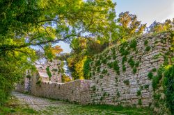 Un antico muro della fortezza di Venere a Erice, Trapani (Sicilia).



