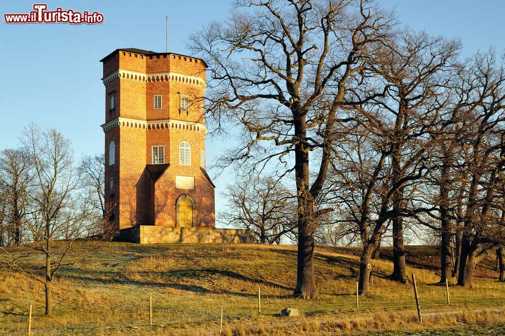 Immagine La torre gotica costruita nei pressi del palazzo di Drottningholm, Stoccolma, Svezia.