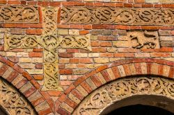 Dettaglio del portico d'ingresso all'Abbazia di Pomposa a Codigoro di Ferrara