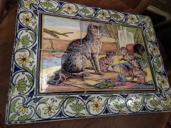 Un azulejos a tema felino al Museo dei Gatti di Amsterdam © Andrea Mazza
