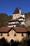 Un suggestivo scorcio del santuario di San Romedio, località Predaia, provincia di Trento.
