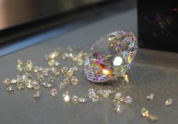 Particolare di alcuni diamanti al Diamond Museum di Amsterdam, Olanda.
