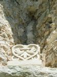 Un dettaglio dell'esterno della Sacra di San Michele sul monte Pirchiriano in Piemonte