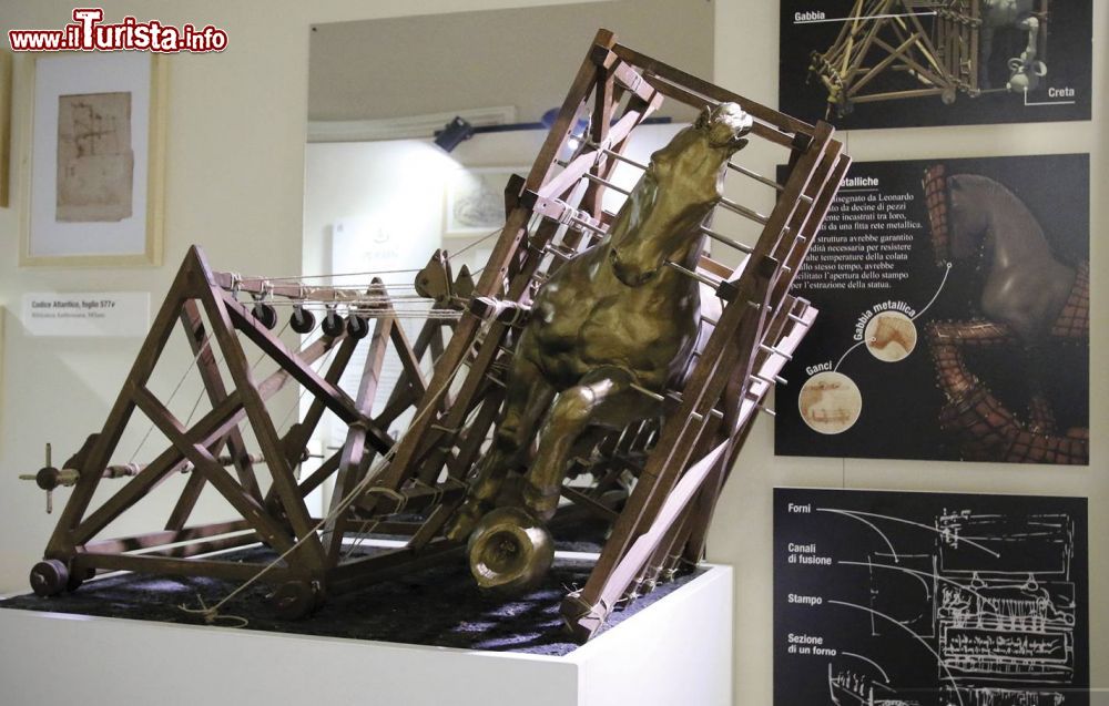 Immagine Modellino del Monumento Sforza di Leonardo da VInci al Museo Lenardo3 di Milano  - © Il mondo di Leonardo