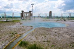 Dettaglio del Bullicame le sorgenti termali vicino a Viterbo nel Lazio