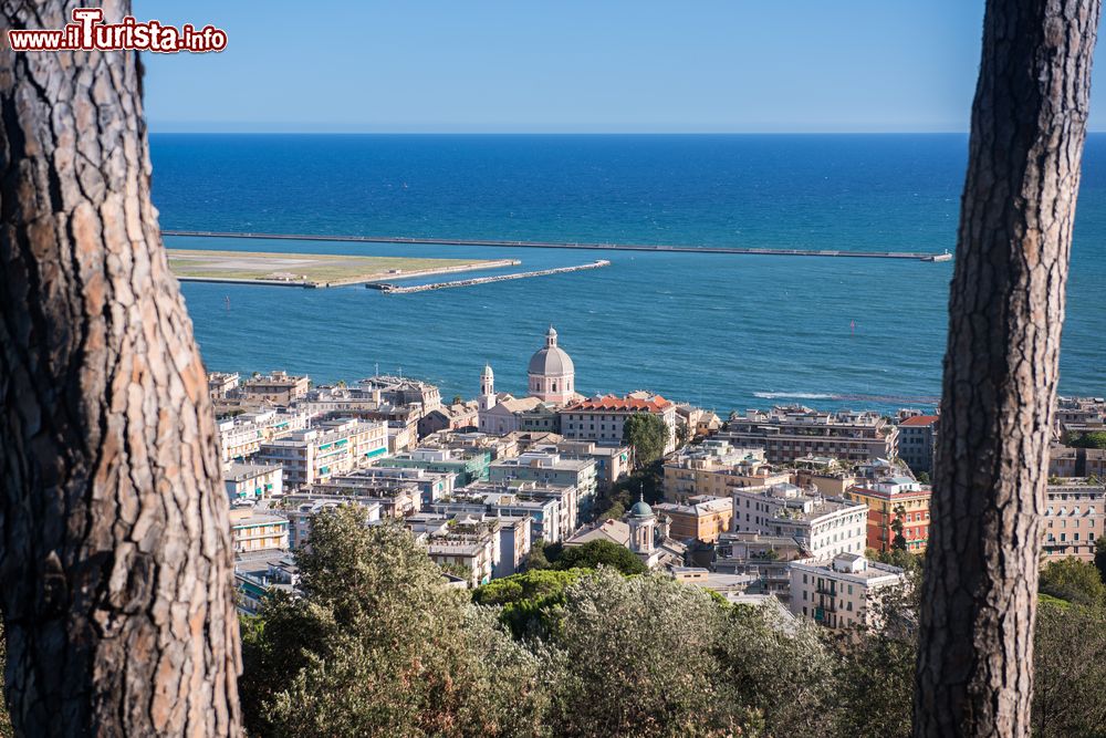 Immagine Il panorama dal giardino di Villa Durazzo-Pallavicini: Pegli e l'Aeroporto di Genova