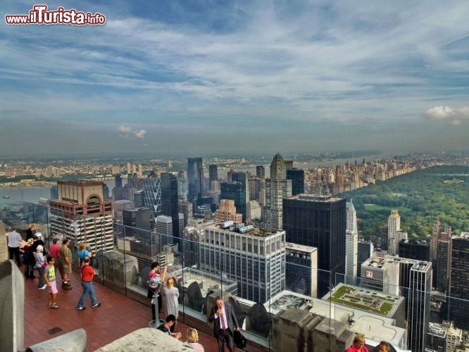 Vista di Manhattan dal Top of the Rock Observation Deck Rockefeller Center