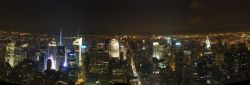 Panorama notturno di new york