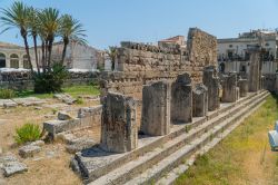 Ortigia, Siracusa: uno scorcio del Tempio di Apollo, area archeologica sull'isola