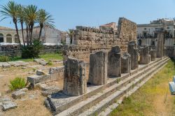 Ortigia, Siracusa: uno scorcio del Tempio di Apollo, area archeologica sull'isola