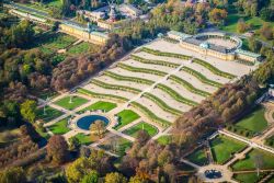 Vista aerea del Palazzo e giardino di Sanssouci a Potsdam vcino a Berlino, Germania