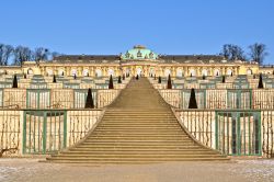 Vista invernale del Castello di Sanssouci la residenza estiva di Fedrico il Grande, re di Prussia