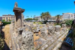 Isola di Ortigia, SIracusa: quello che resta del Tempio di Apollo, costruzione dorica del sesto secolo avanti Cristo