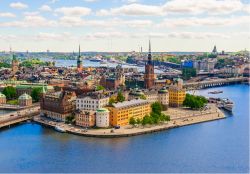 Veduta aerea di Gamla Stan, il quartiere vecchio e centrale di Stoccolma in Svezia