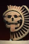 Il disco di Mictlantecuhtli (divinità associata alla morte) rinvenuto nel sito archeologico di Teotihuacan. L'oggetto è ospitato nella sala 4 del Museo di Antropologia di Città ...