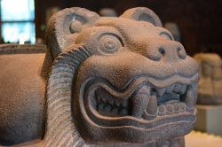 Un cuauhxicalli a forma di giaguaro (ocelotl) esposto nella sala dedicata alla cultura mexica (azteca) del Museo di Antropologia di Città del Messico.
Il cuauhxicalli era un recipiente ...