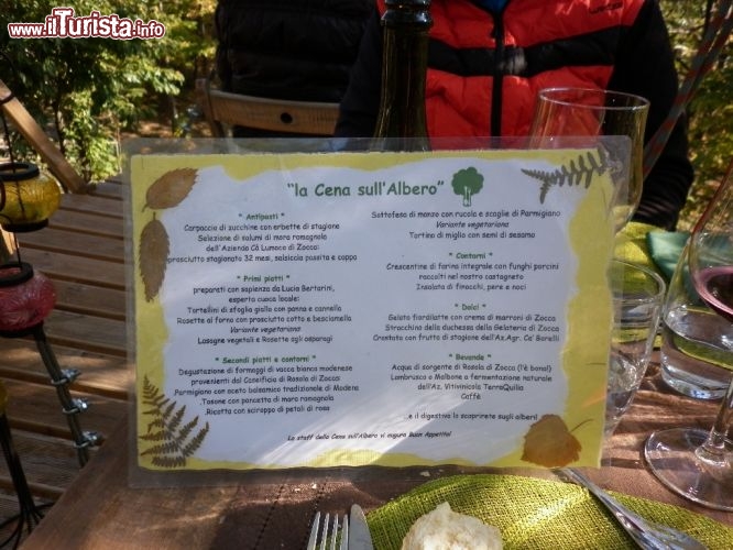 Il men della cena sull'albero (per noi pranzo)