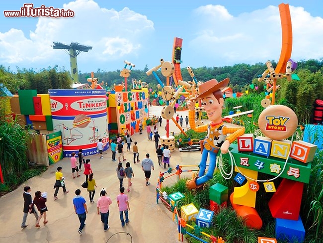 Vista aerea di Toy Story Land Hong Kong