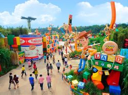 Vista aerea di Toy Story Land Hong Kong