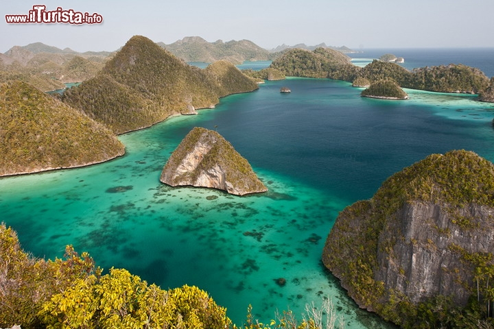 Isole Raja Ampat, in Indonesia - Arcipelago poco conosciuto da viaggiatori e turisti, è considerato un vero paradiso per lo snorkeling e le immersioni subacquee. Si tratta di una costellazione di oltre 1500 tra isolotti ed isole calcaree, ricoperte da vegetazione tropicale, e che ospitano la più grande biodiversità marina di tutto il globo. Il nome di Raja Ampat significa i quattro re, e secondo una leggenda essi sono rappresentati  dalle 4 isole principali del gruppo e cioè quelle di Misool, Salawati, Batanta e Waigeo. Chi si immerge in queste acque cristalline può ammirare i coralli più belli del mondo, che qui sembrano essere più resistenti che altrove al riscaldamento globale delle acque del mare. Le isole si trovano nella parte più orientale dell'Indonesia. Per raggiungere si deve volare da Jakarta fino a Sorong, e da qui prendere una barca che vi porterà tra le meravigle delle Raja Ampat Islands -  © Ethan Daniels / Shutterstock.com