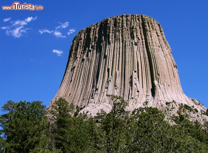 La Devil Tower, i basalti colonnari del Wyoming, Stati Uniti -  E' la roccia di "Incontri ravvicinati del terzo tipo" una montagna sacra per gli indiani di questa regione